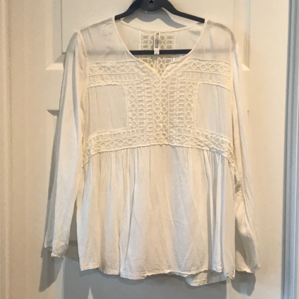 Ivory BoHo size blouse, size L